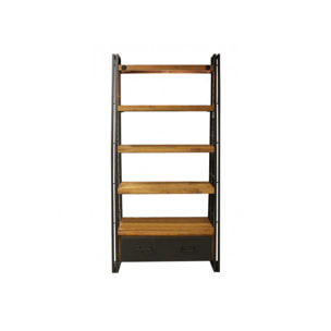 Étagère bibliothèque en bois et métal style industriel H.195cm - ATELIER