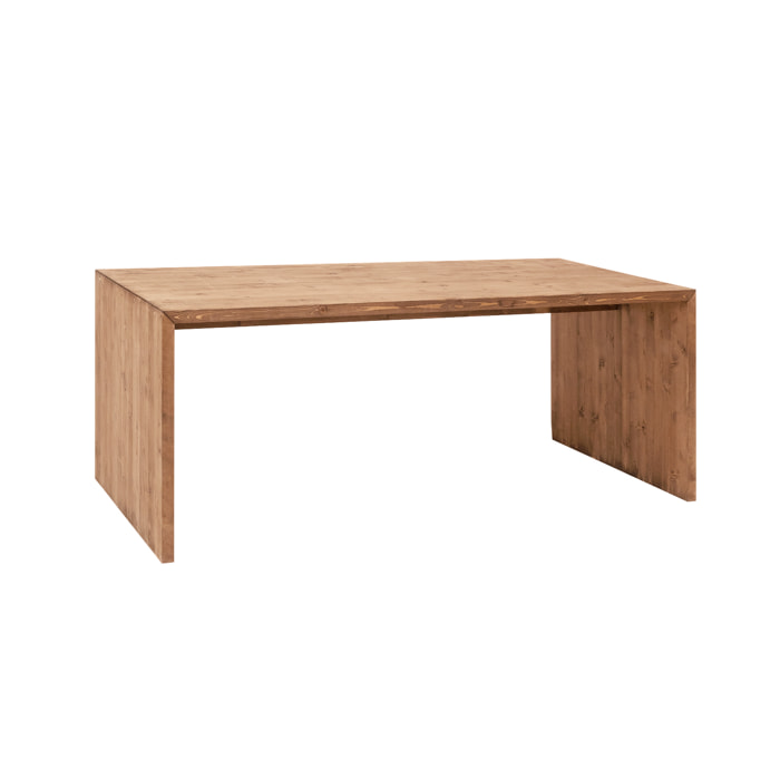 Table de salle à manger en bois massif ton chêne foncé de différentes tailles