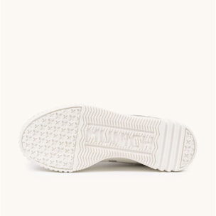 Zapatilla Blanca Platform con Detalles Plata MUNICH MINA 12