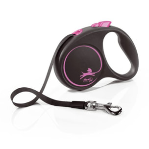 Laisse Black Design S Tape 5m black/ pink Flexi FU12T5-251-S-CP