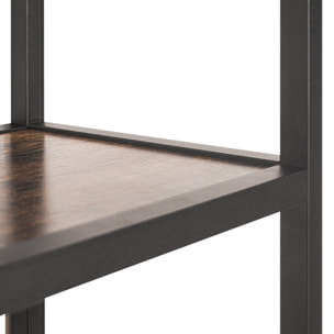 Edo - Scaffale Libreria a Muro 76x162,5x33,5 cm 3 Ripiani con Mobiletto 2 Ante in Legno Industriale Struttura in Metallo Nero