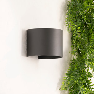 FORLIGHT Axis Round aplique exterior en forma oval con led en blanco cálido 3000K en color gris urbano