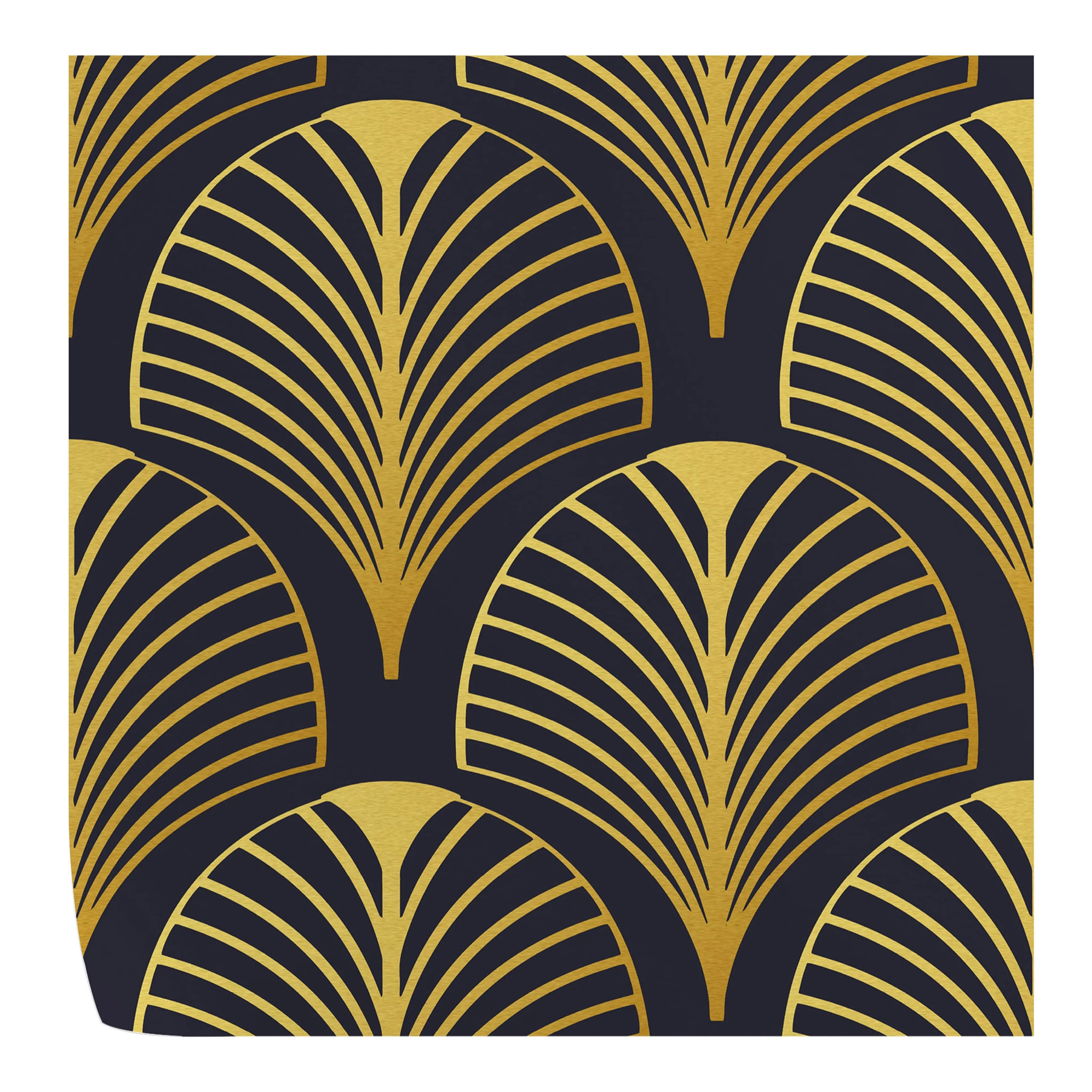 Carta da Parati Art Déco Anni '30 Nera e Oro
