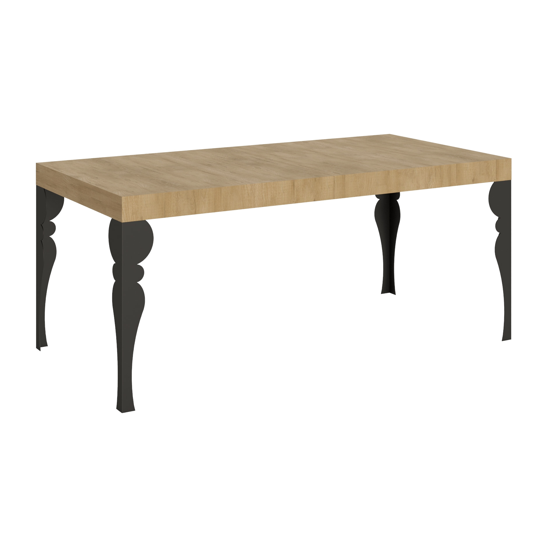 Mesa extensible 90x200/304 cm Paxon Roble Natural estructura Antracita