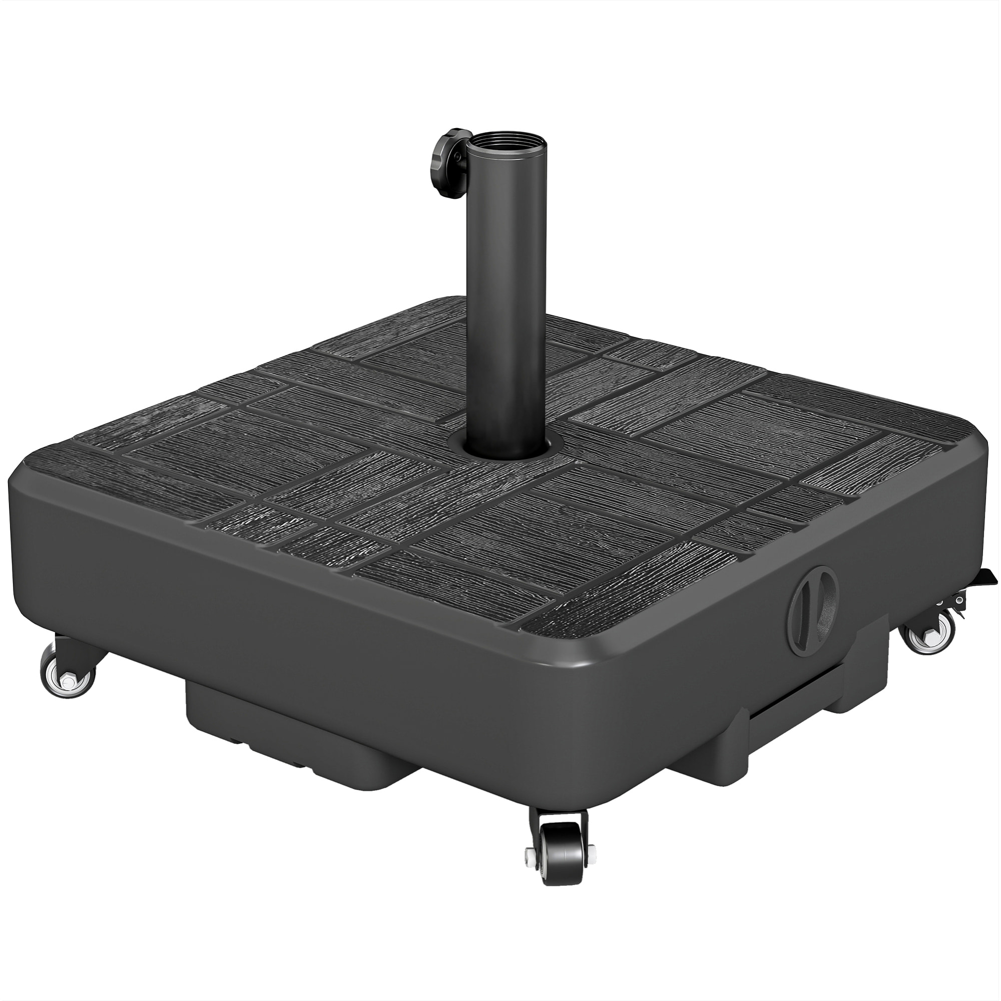 Pied de parasol mobile à lester 35 Kg - compatibilité mât dia. 38/48 mm - noir