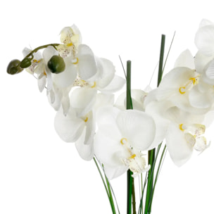 Orchidée artificielle vase céramique noir H53cm