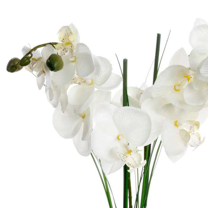 Orchidée artificielle vase céramique noir H53cm