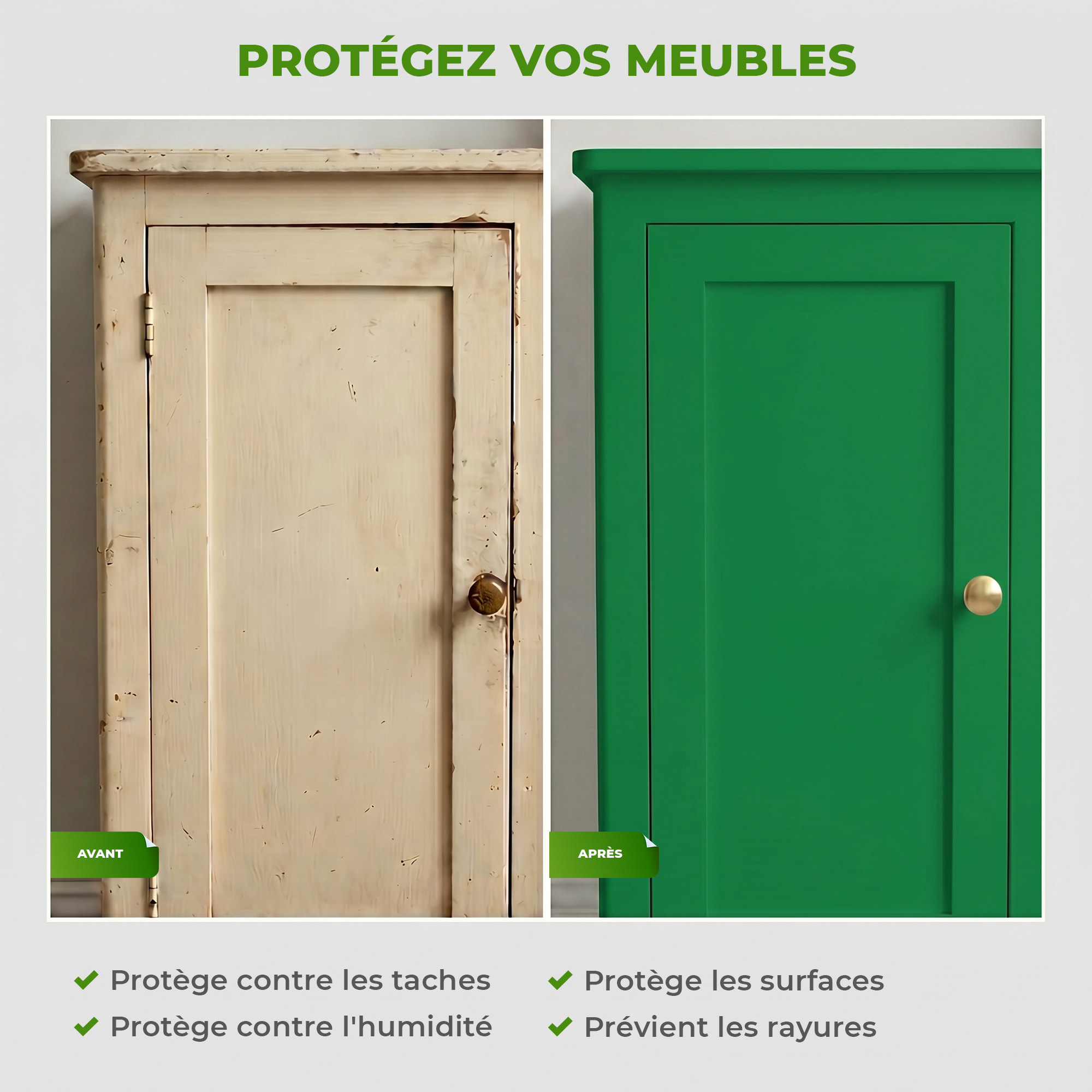 Rouleau adhésif décoratif Vinyle au Mètre - Vert cactus - Sticker Lavable Imperméable Mur Cuisine Meubles