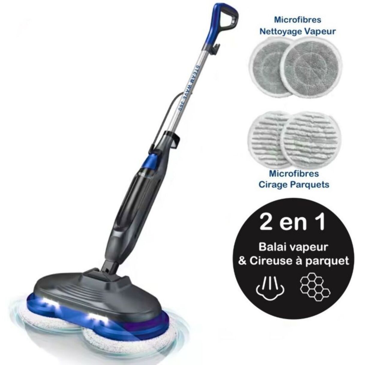 Balai vapeur EZICLEAN Steam Wave 360