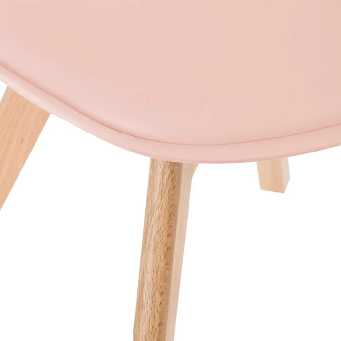 Chaise "Baya" rose poudré - pieds en hêtre