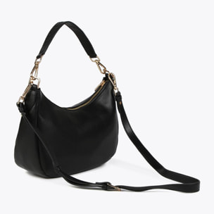 Borsa a spalla con occhielli in metallo quadrati