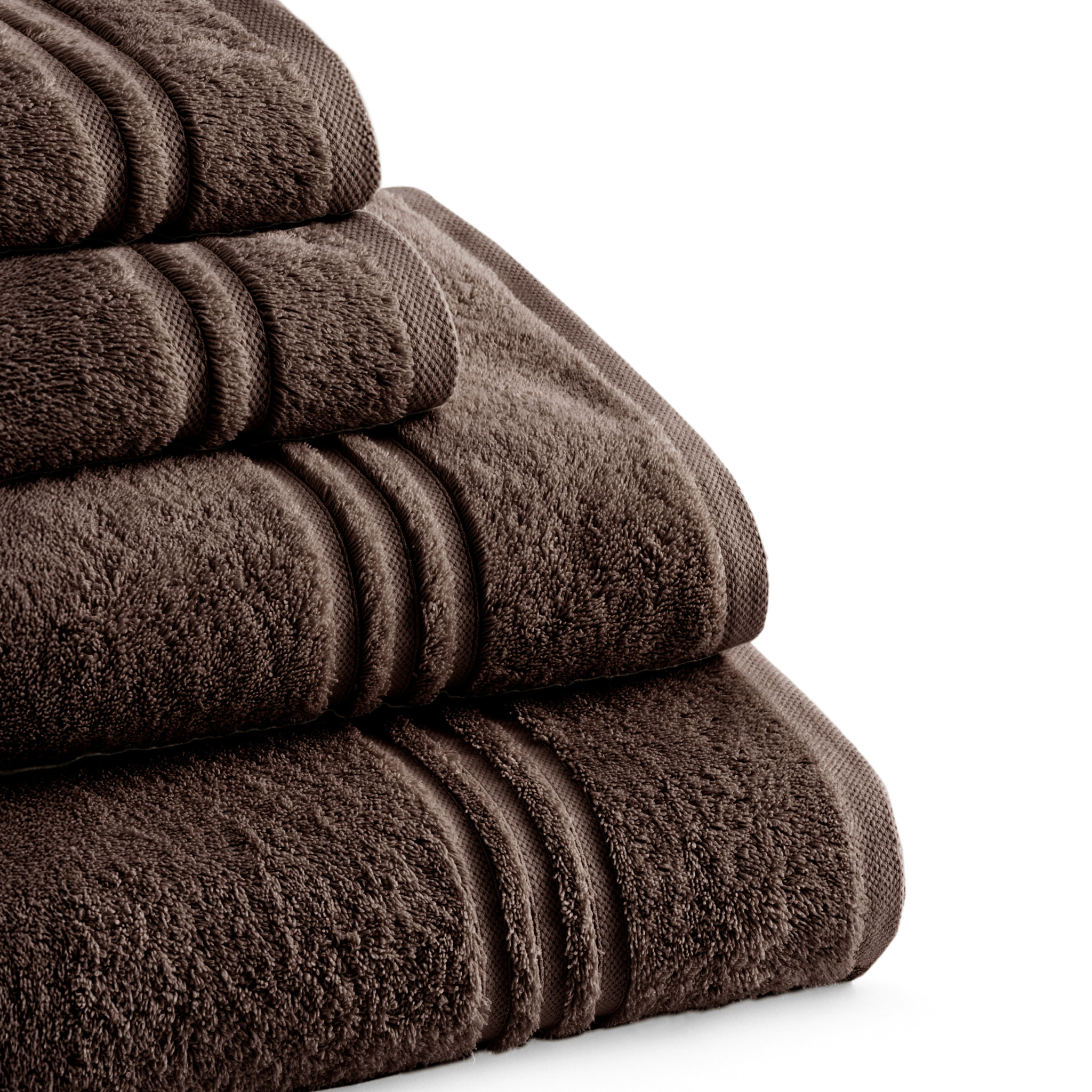 Set de serviettes éponge 100% Coton Éponge Peigné - 700 g/m2 CAFÉ