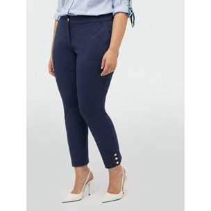 Fiorella Rubino - Pantalones slim de viscosa LENZING™ ECOVERO™ - Azul