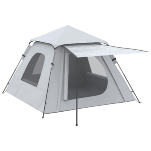 Tienda de Campaña Pop up para 2-3 Personas Tienda Camping Instantánea Impermeable PU2000 mm Protección UV50+ con Bolsa de Trasporte 210x210x150 cm Plata