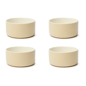 Set de 4 bols – Excelsa Collection Nordic Trendy, Porcelaine beige