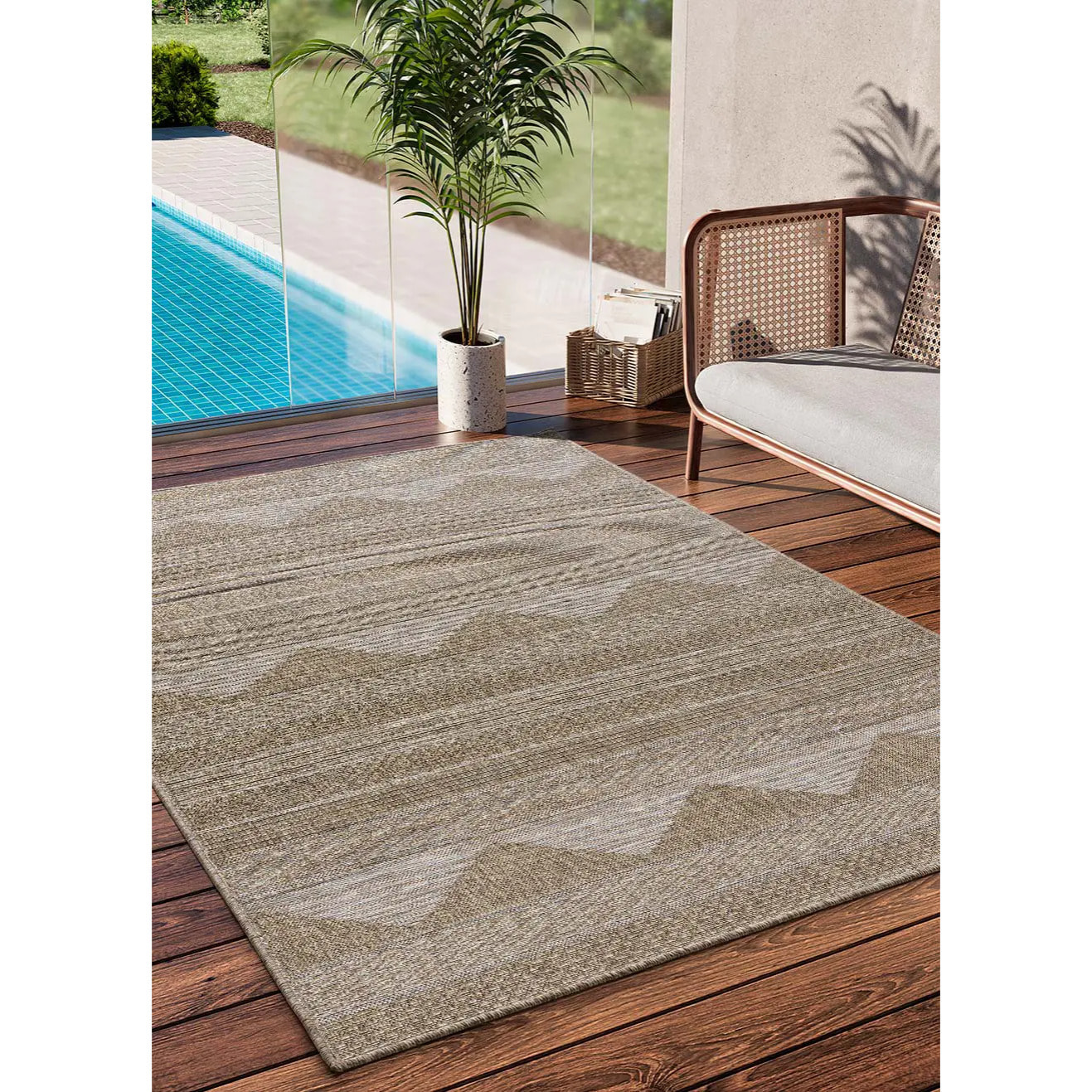 ORIA Alfombra de exterior beige, varias medidas disponibles.