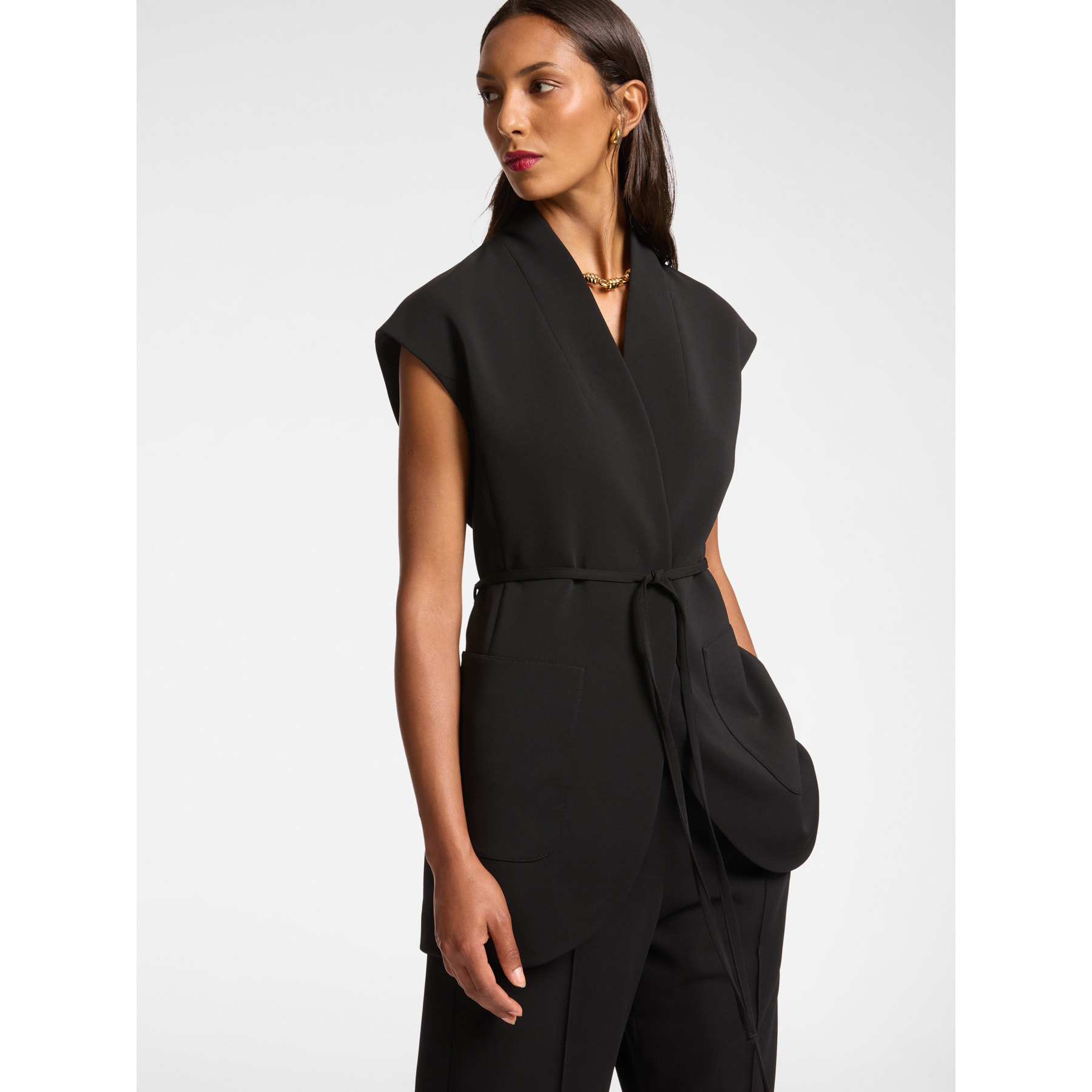 Elena Mirò - Blazer sin mangas - Negro