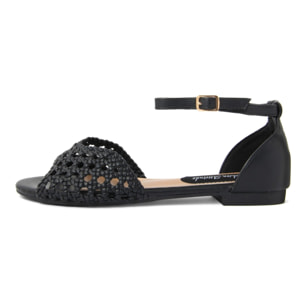 Sandali Donna colore Nero-Altezza tacco:1cm