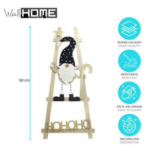 Gnomo decorativo en una escalera 'hohoho' h.50cm