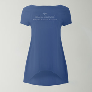 t-shirt ginnastica europa donna azzurro