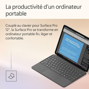 PC Hybride MICROSOFT Pack Surface Pro 12' C8 16 256 Platine