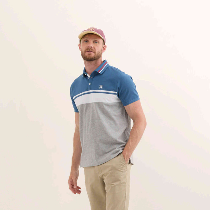 Polo de Manga Corta Piqué Algodón Orgánico Tricolor LIFESTYLE POLO STRIPES NAVY