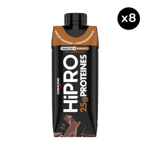 8 x 330ml - Hipro - Boisson protéinée goût chocolat
