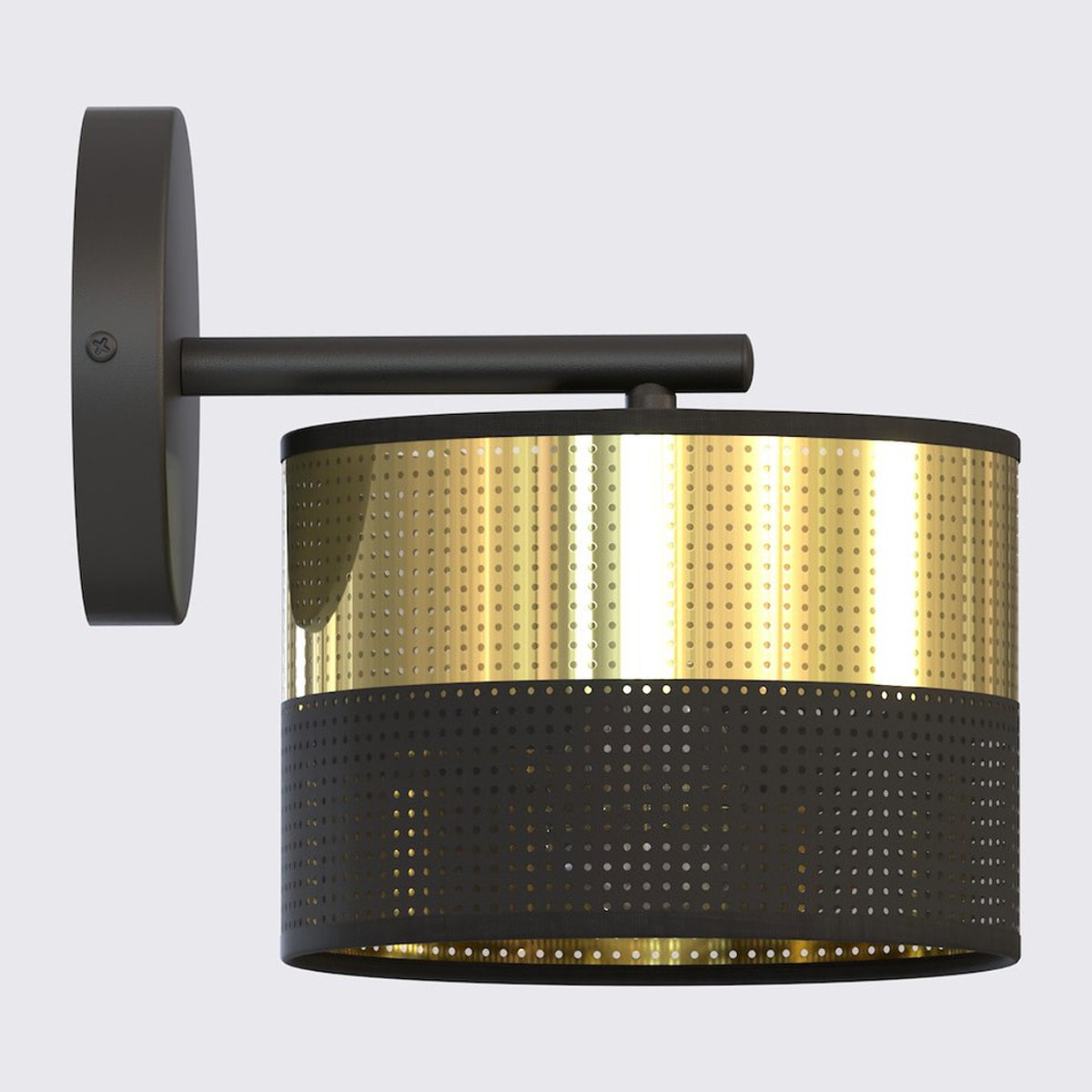 Lampada da parete LUX in acciaio nero e oro