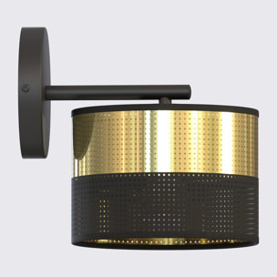 Lampada da parete LUX in acciaio nero e oro