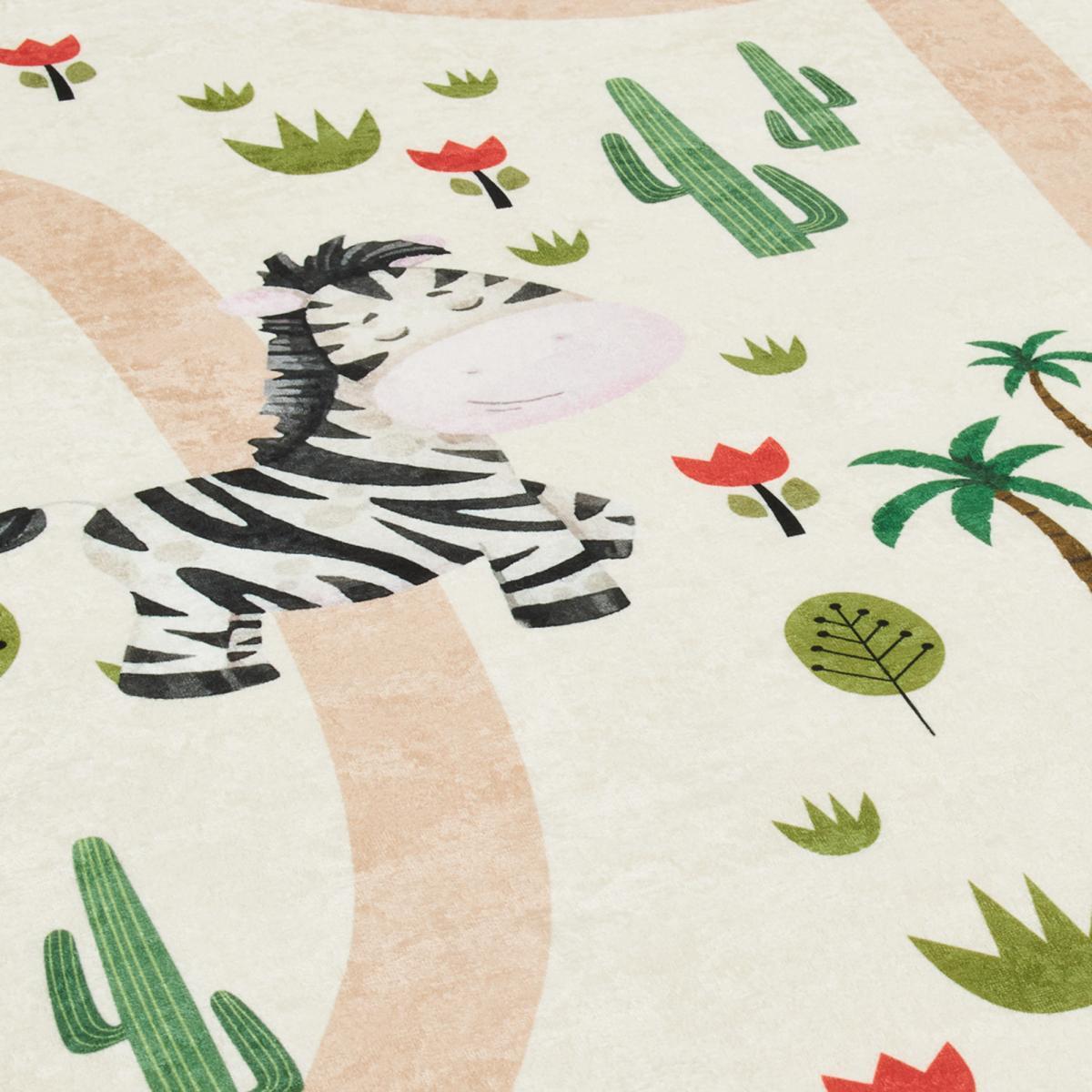 Tapis enfant tissé motif animaux FIBE