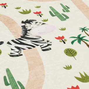 Tapis enfant tissé motif animaux FIBE