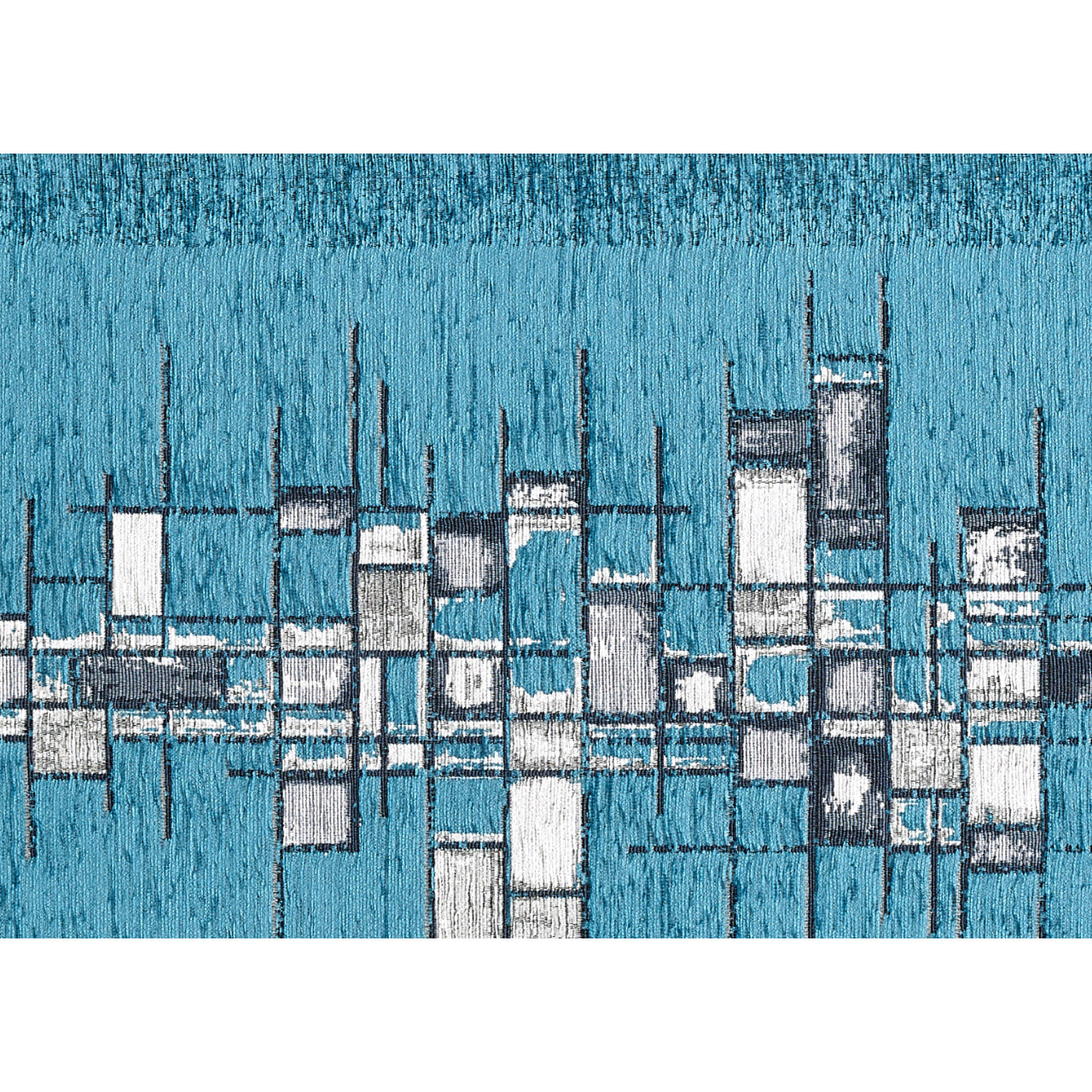 Tappeto Jacquard Ideale Cucina Ingresso Made In Italy Antiscivolo, Lavabile, Morbido Disegno Pixel Jeans By Suardi