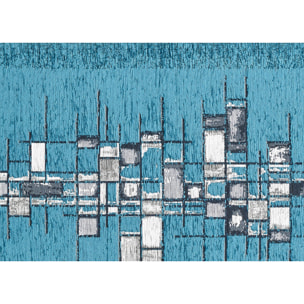 Tappeto Jacquard Ideale Cucina Ingresso Made In Italy Antiscivolo, Lavabile, Morbido Disegno Pixel Jeans By Suardi