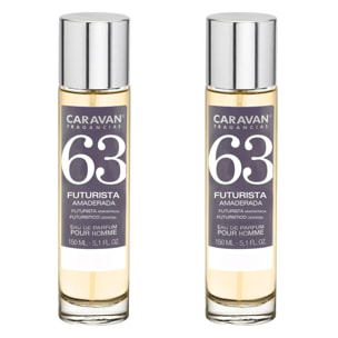 Caravan fragancias - caja de regalo con 2 perfumes nº63 de 150 ml, para hombre