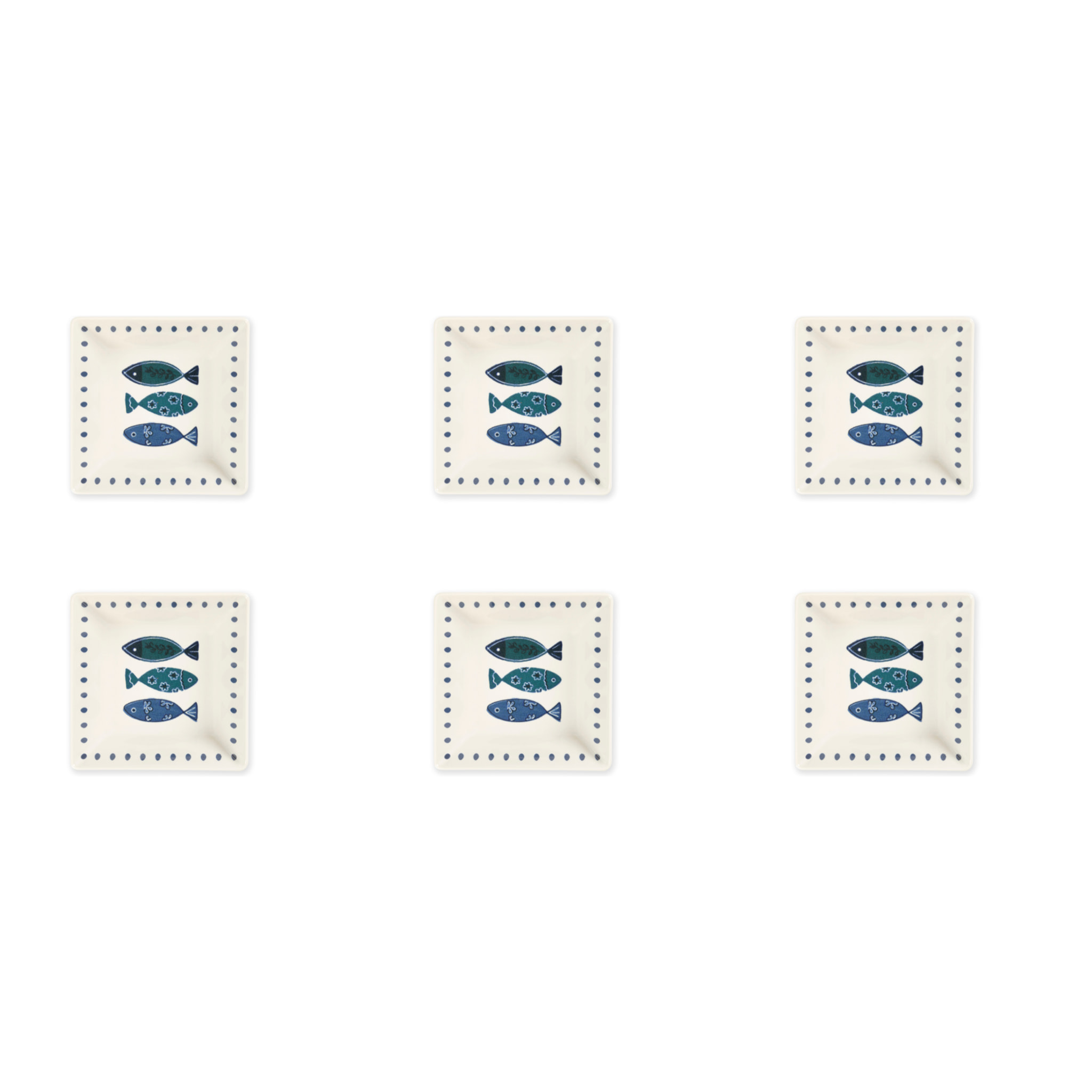 Ensemble de 6 coupelles 13 × 13 cm Excelsa – Ocean, Céramique Multicolore