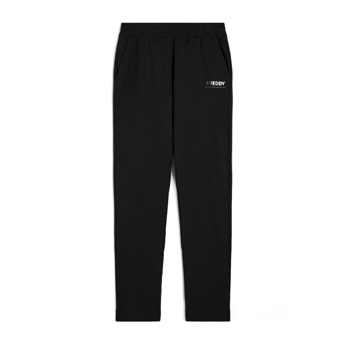 Pantaloni sportivi in french terry con fondo stretto