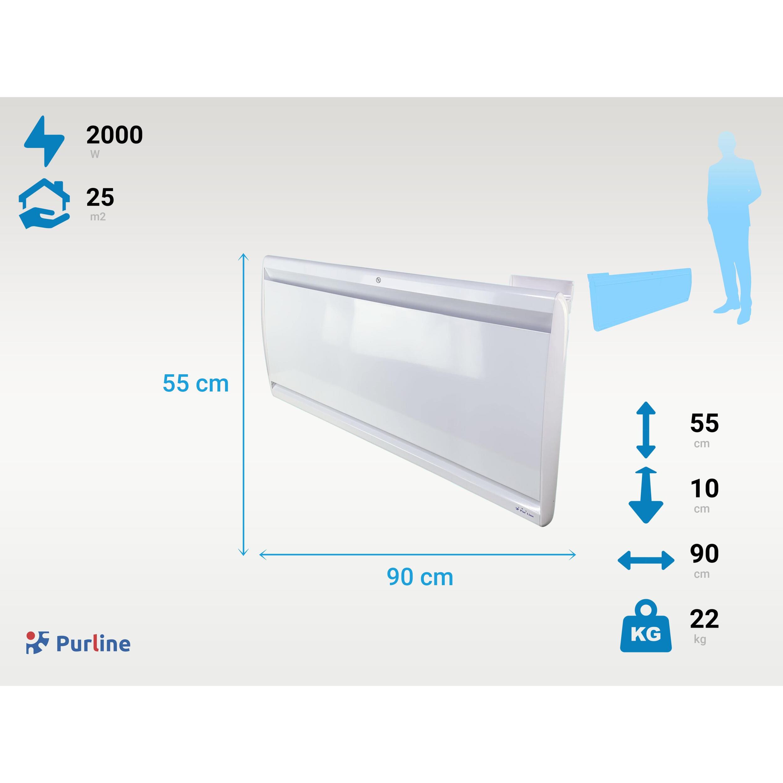 Emisor térmico bajo consumo con control WIFI MICAIRON A2000 PURLINE 2000 W