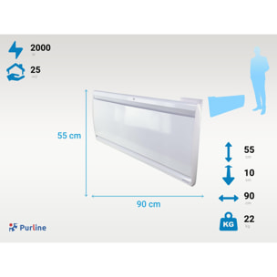 Emisor térmico bajo consumo con control WIFI MICAIRON A2000 PURLINE 2000 W