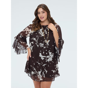 Fiorella Rubino - Vestito corto Free con stampa - Marrone