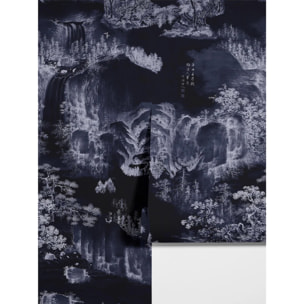 Carta da Parati Murale Asiatica Blu Notte