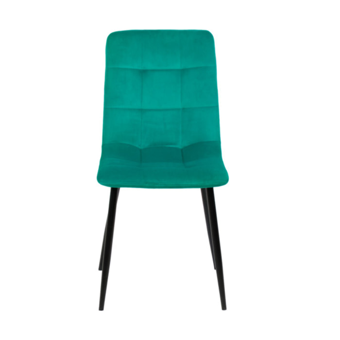 Chaise en velours avec piétement métal noir - PAOLA