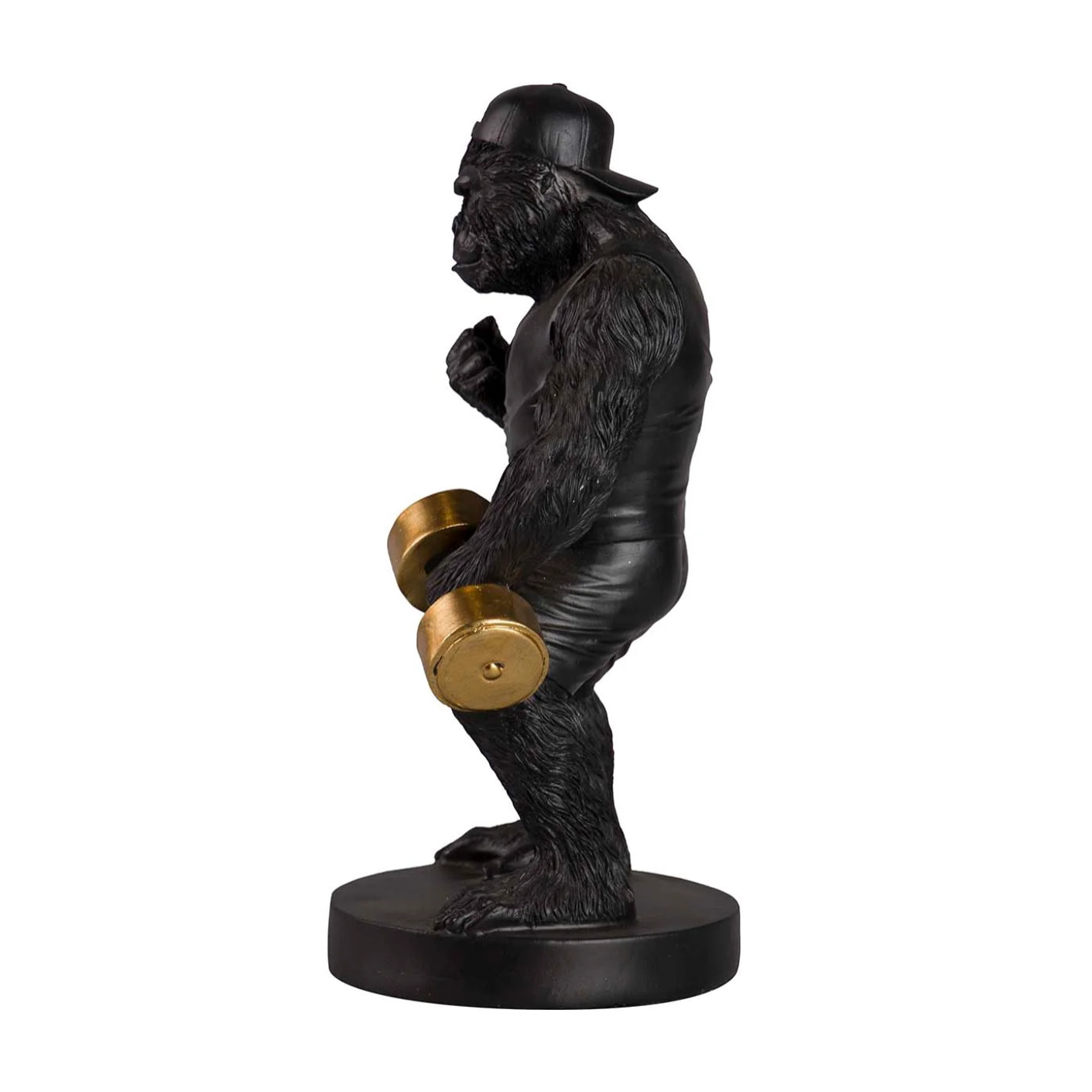 Figura Kingkong Pesas Resina Negra 16x13x27 Cm