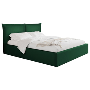 John - lit coffre - 160x200 cm - en velours - sommier inclus - Vert