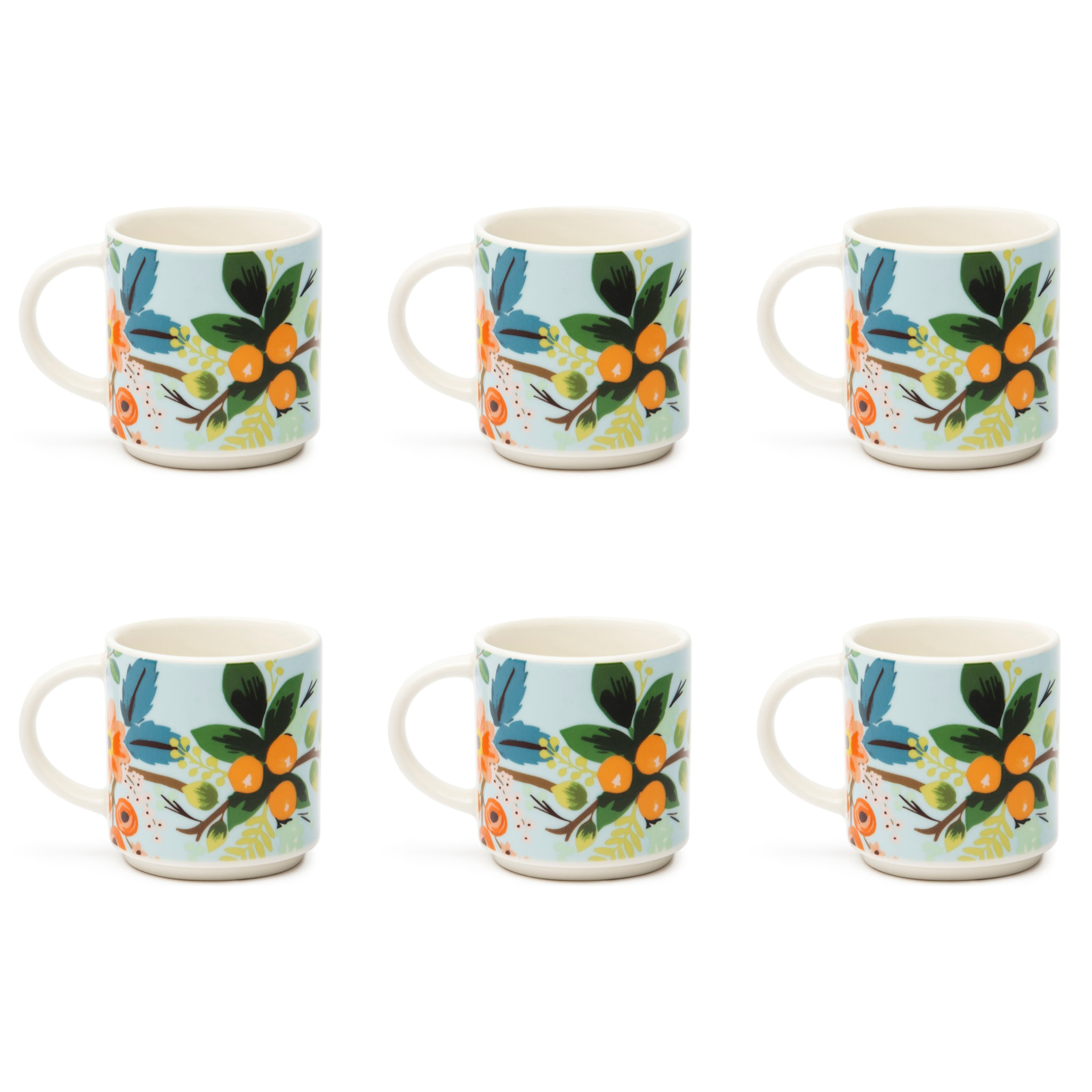 Set 6 Tazzine Caffè Excelsa – Fiori Frida, New Bone China Multicolore