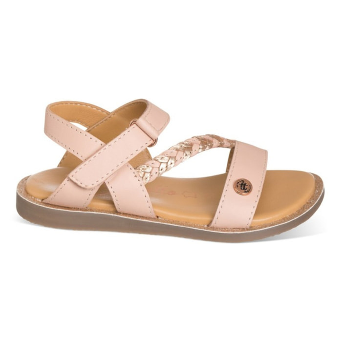 Sandalia color rosa para NIÑA confeccionada en piel