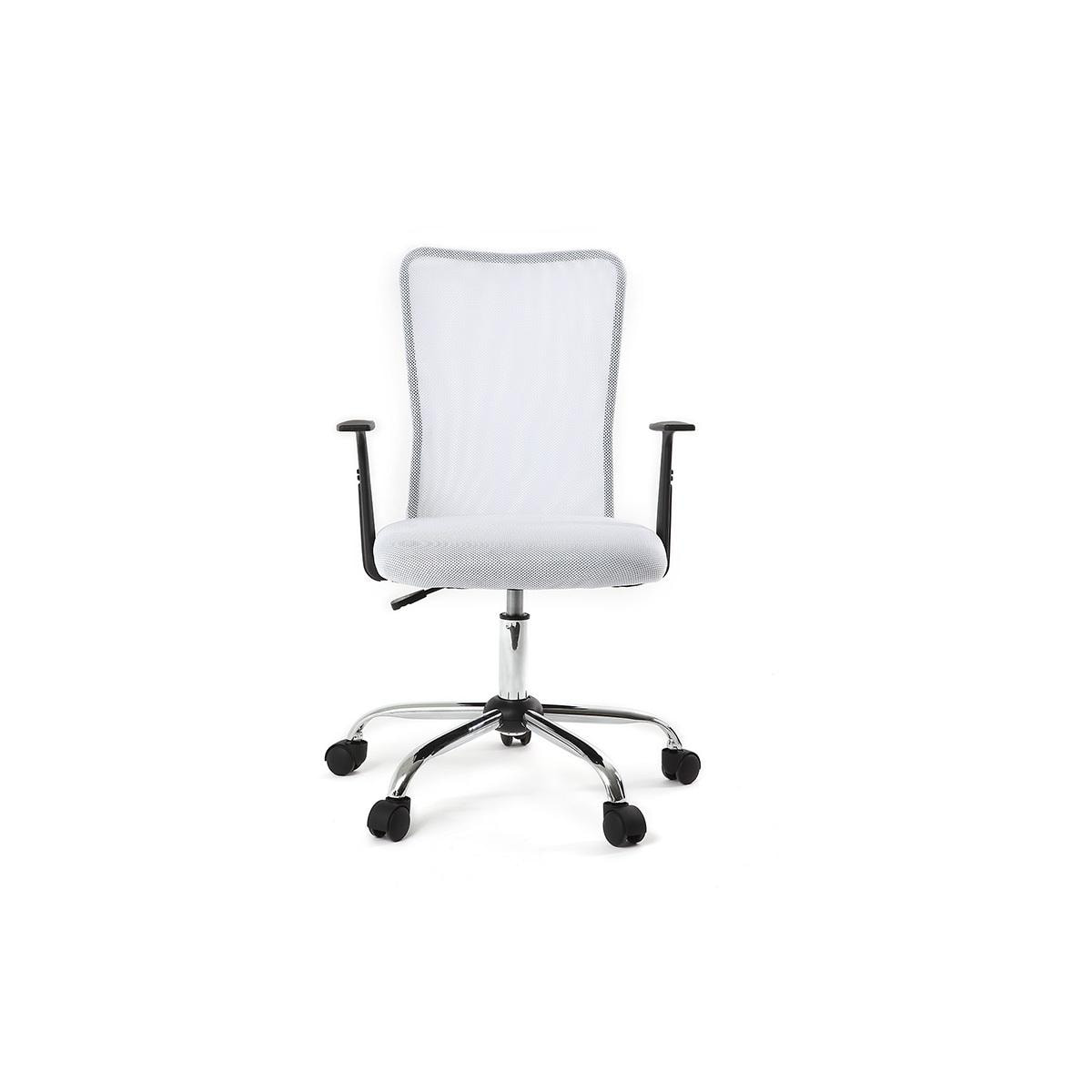 Miliboo - Fauteuil De Bureau à Roulettes Design En Mesh Blanc Et Acier ...