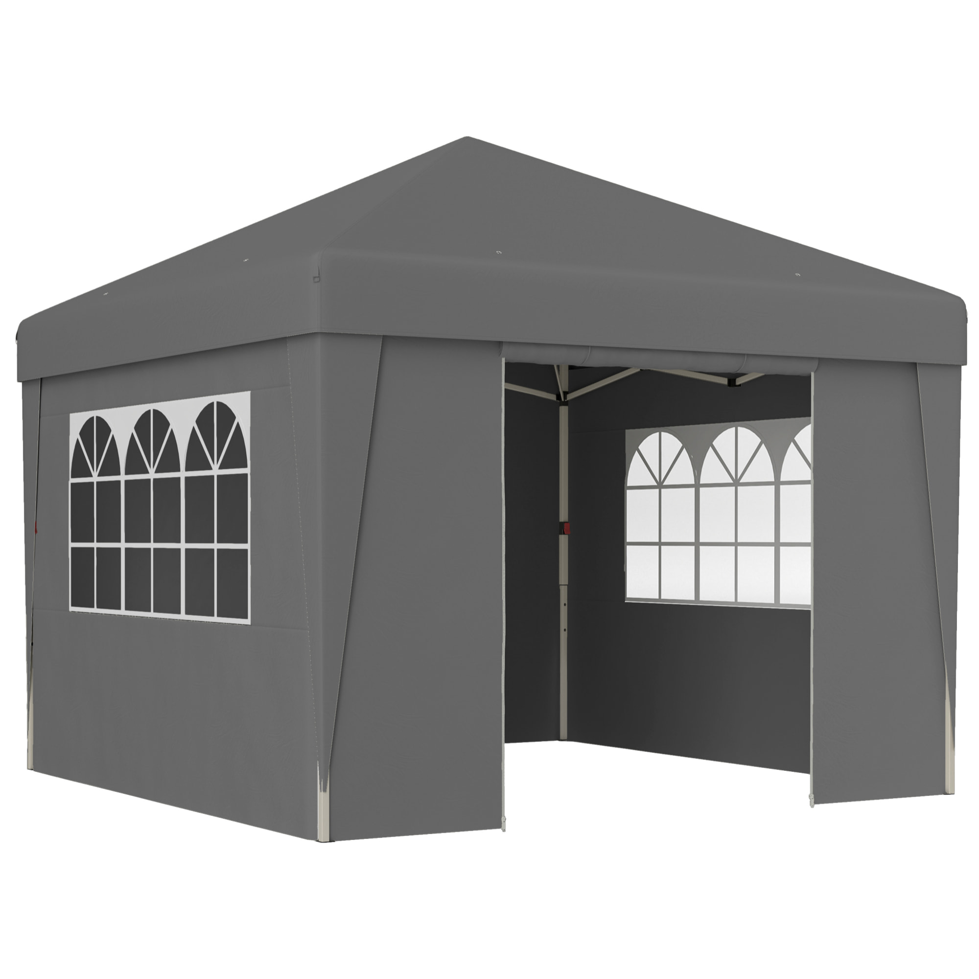 Tonnelle barnum pop-up pliant 2,98L x 2,98l x 2,75H m sacs de lestage et transport inclus anthracite