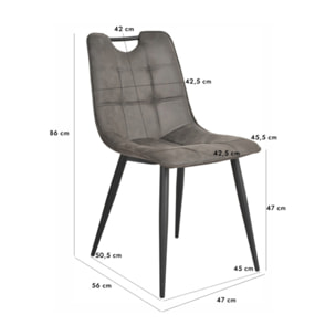 Chaise microfibre effet simili, poignée et pieds noirs - SPOOKY 2