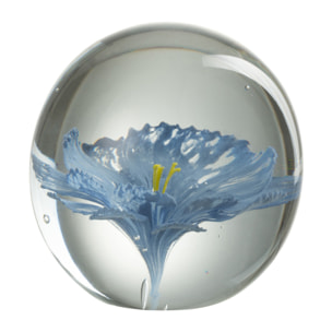 J-Line presse-papier Fleur - verre - bleu - large