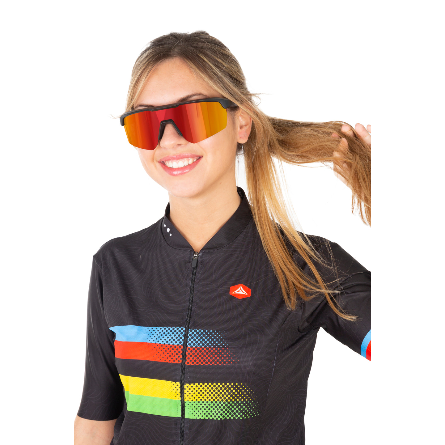Gafas de ciclismo OCEAN ROAD - Negro mate / Revo roja